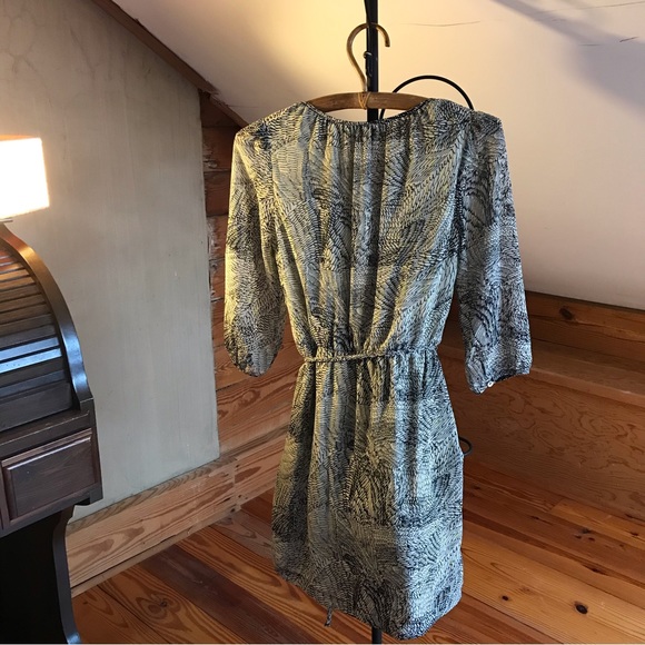 Daniel Rainn Black Yellow Beige Gathered Waist Dress, EUC, XS - Picture 2 of 16